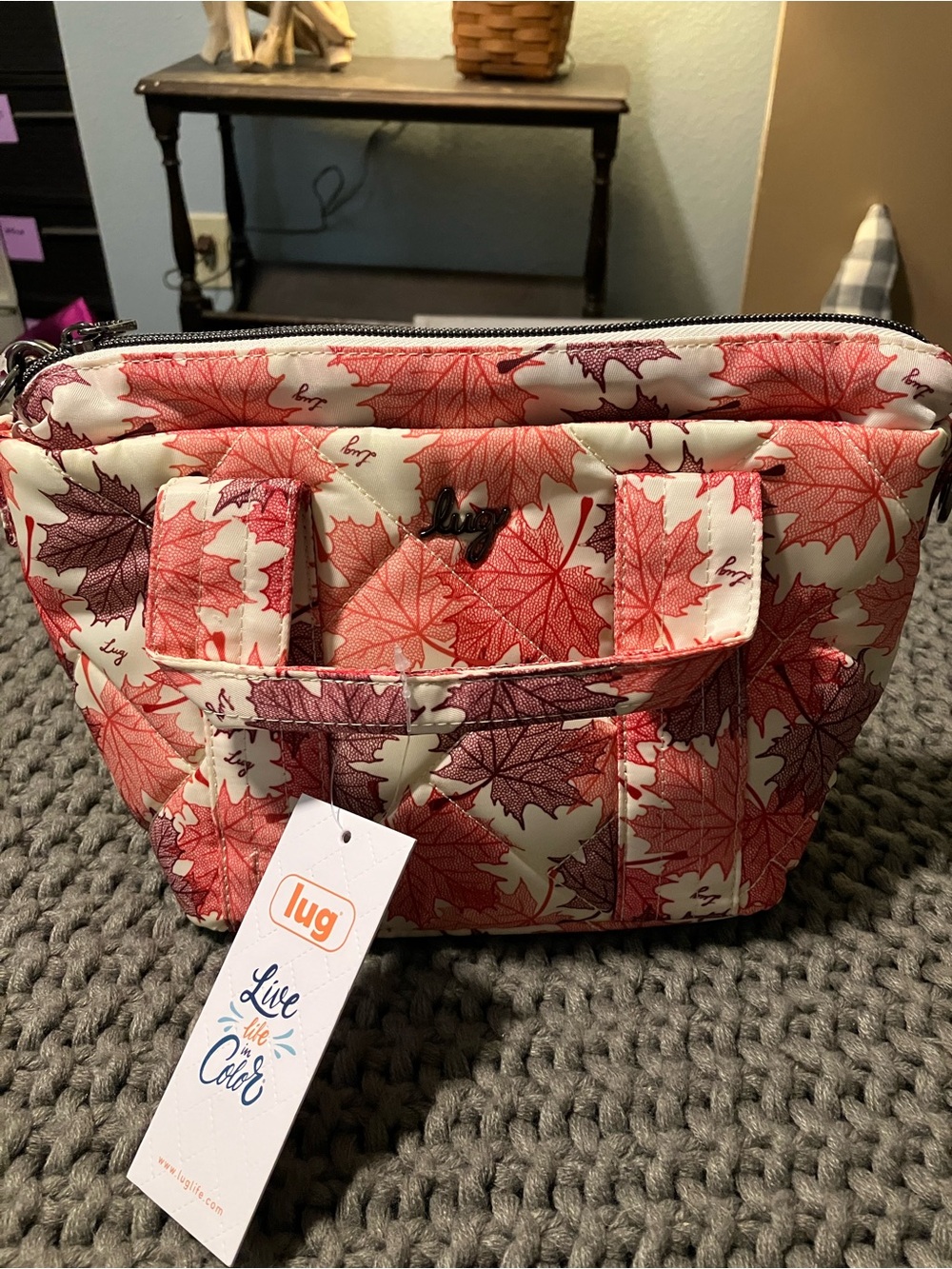 NWT Lug Dory Mini Maple Leaf Print Bag